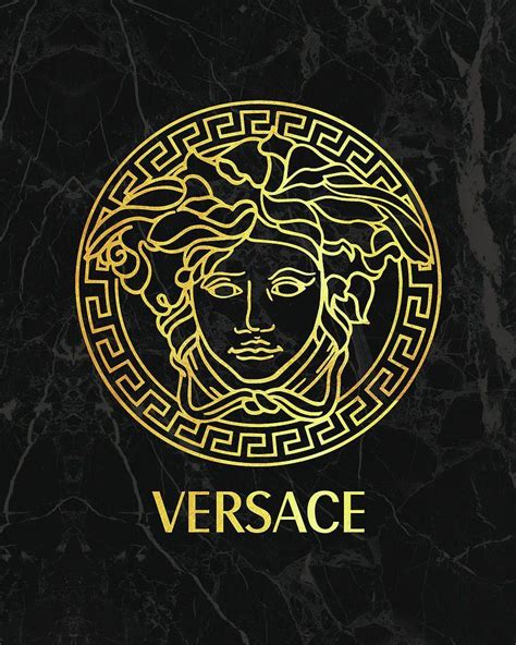 black and gold Versace logo